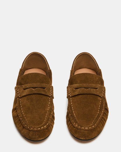 ROGER Taupe Suede Slip-On Women's Loafer | Steve Madden Quality