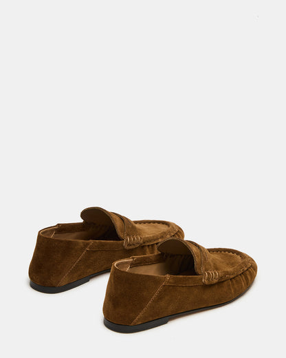 ROGER Taupe Suede Slip-On Women's Loafer | Steve Madden Quality