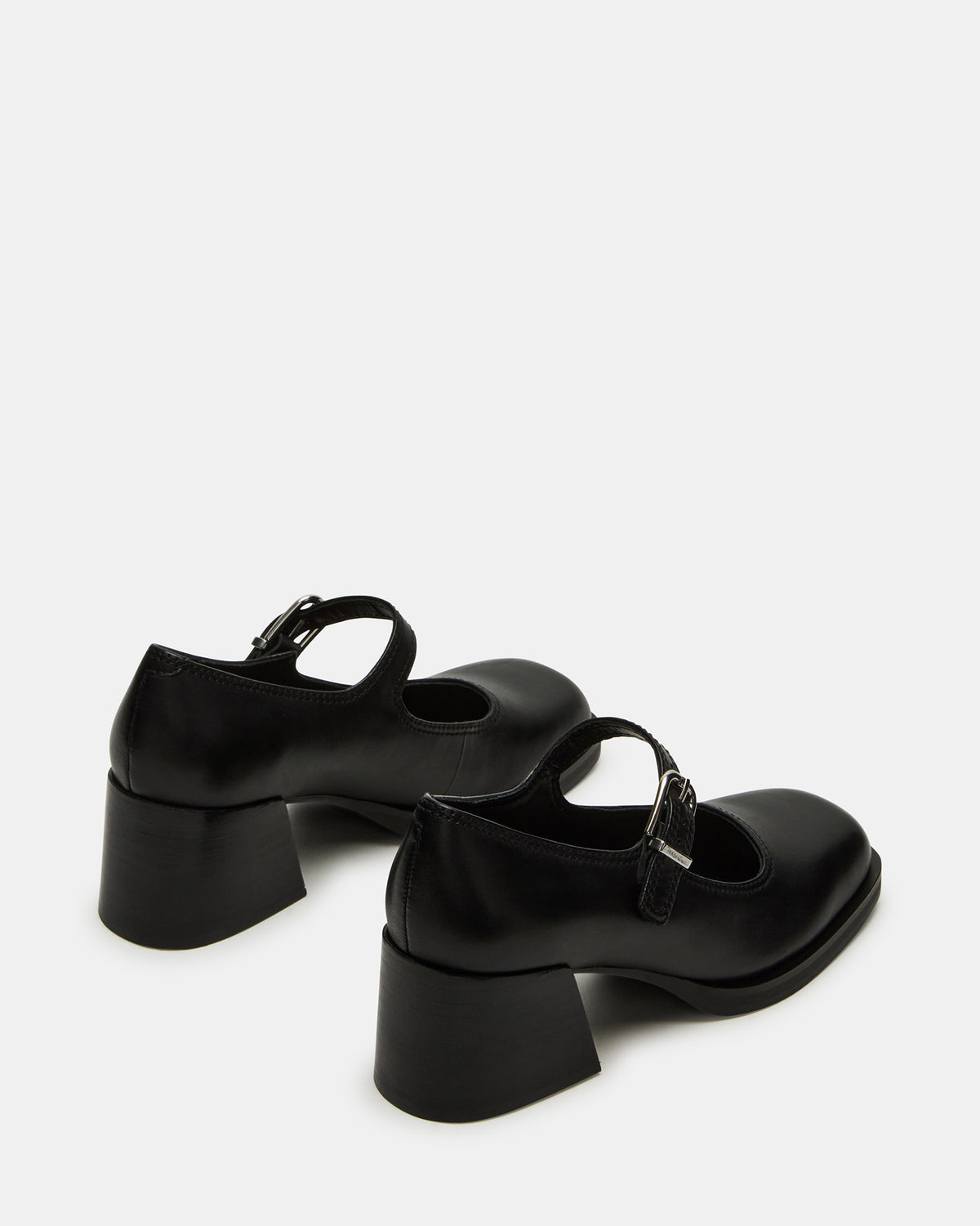 LISBON Black Leather Square-Toe Mary Jane Women's Loafer | Steve Madden Trending