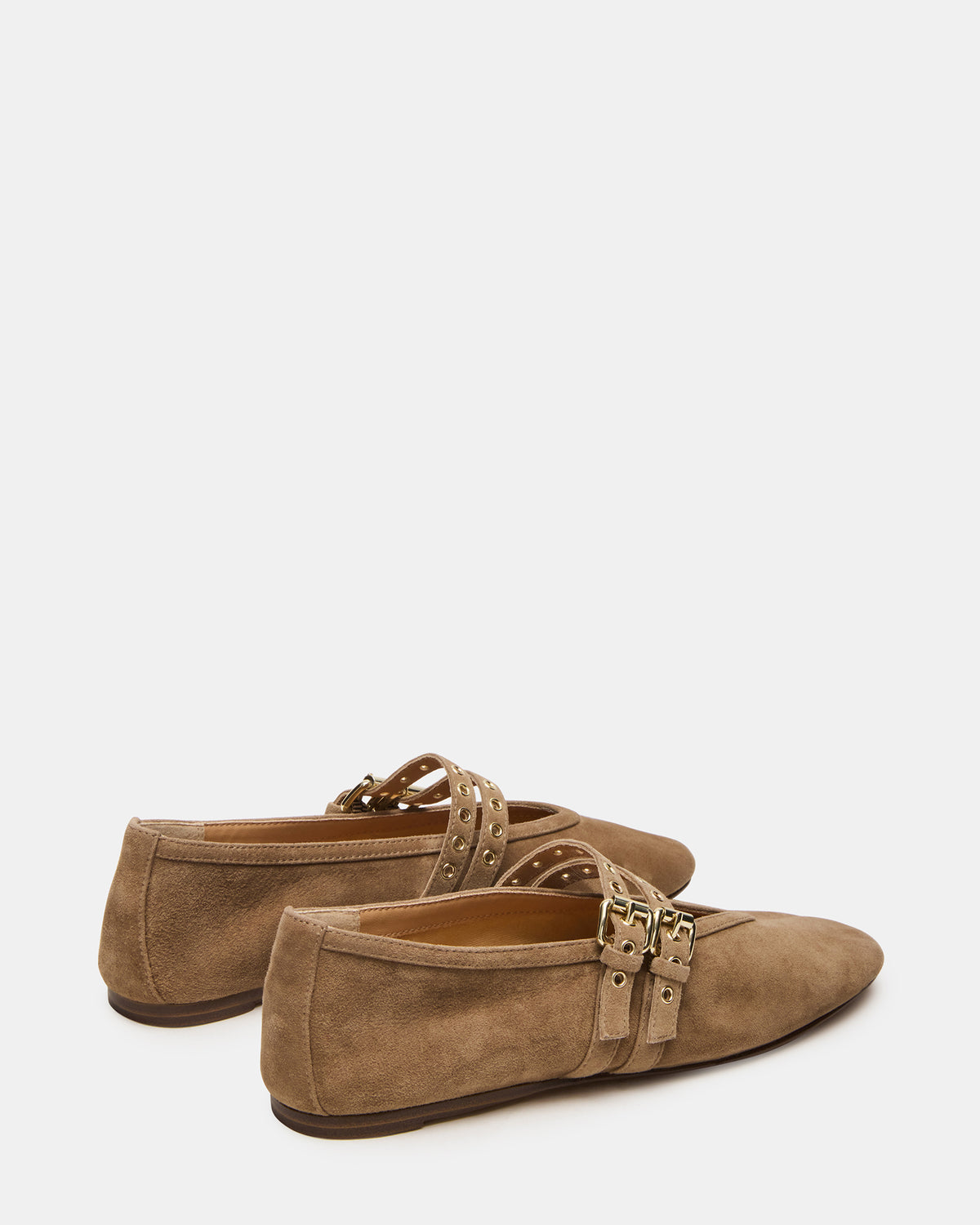 LYDIA Taupe Suede Square-Toe Mary Jane Ballet Women's Flat | Steve Madden Popular