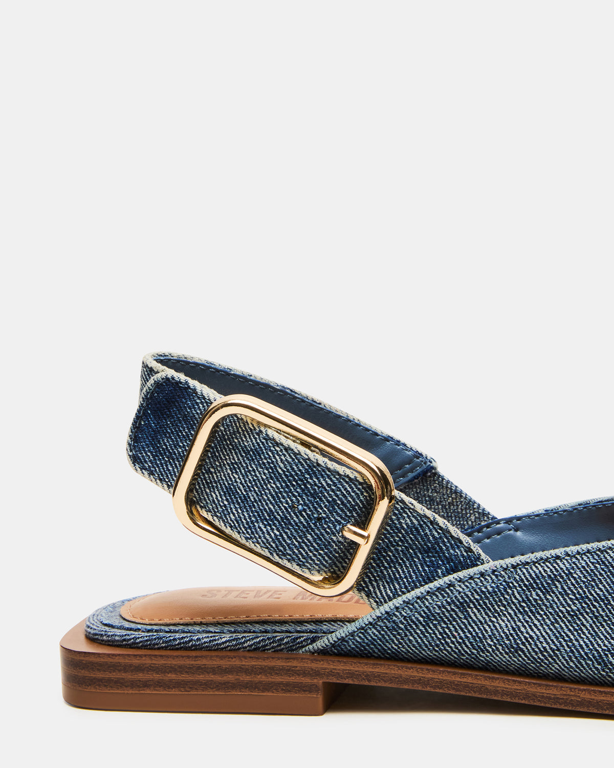 SHAY Denim Fabric Pointed-Toe Slingback Ballet Women's Flat | Steve Madden Sale