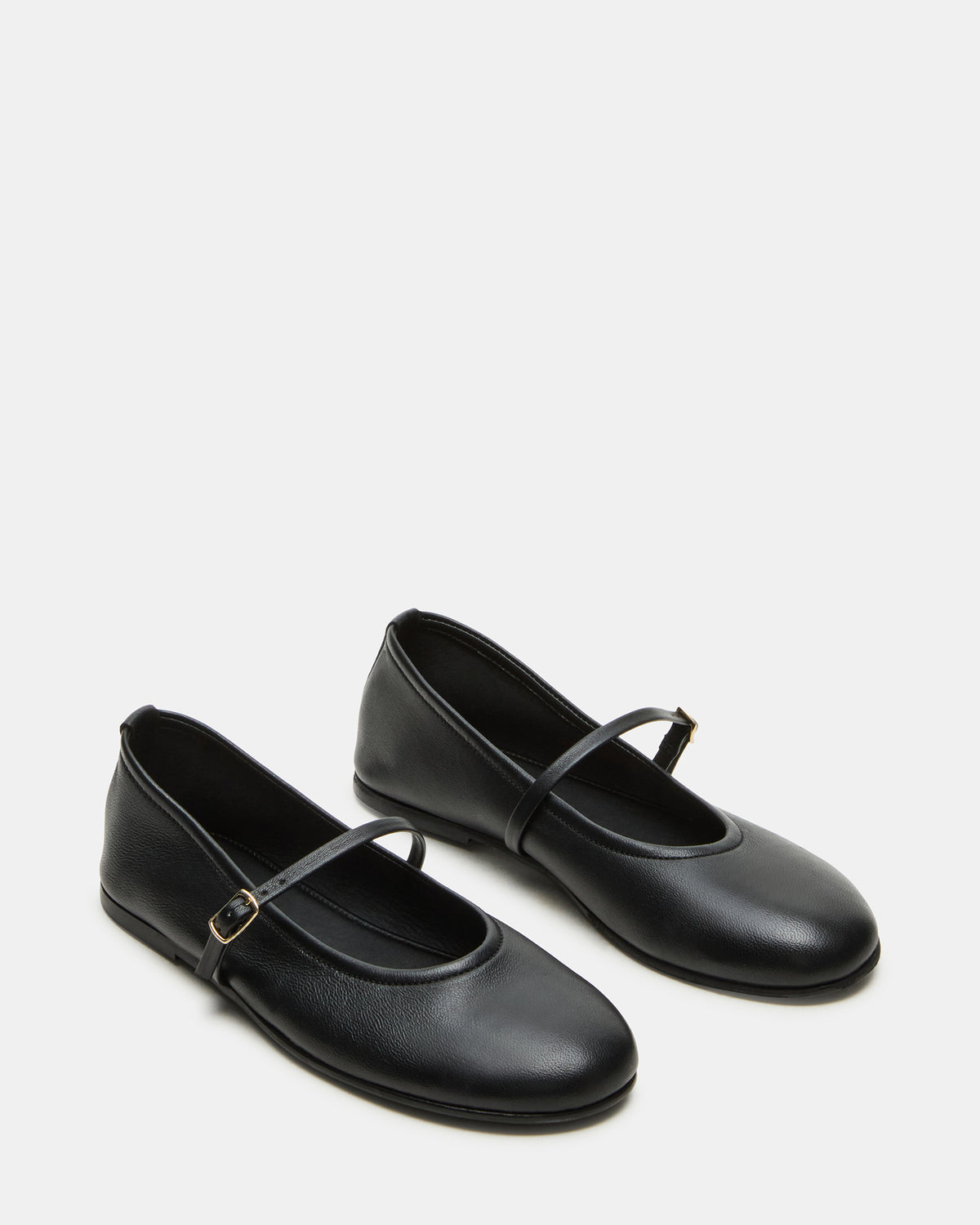 BESETTE Black Leather Mary Jane Ballet Women's Flat | Steve Madden Discount