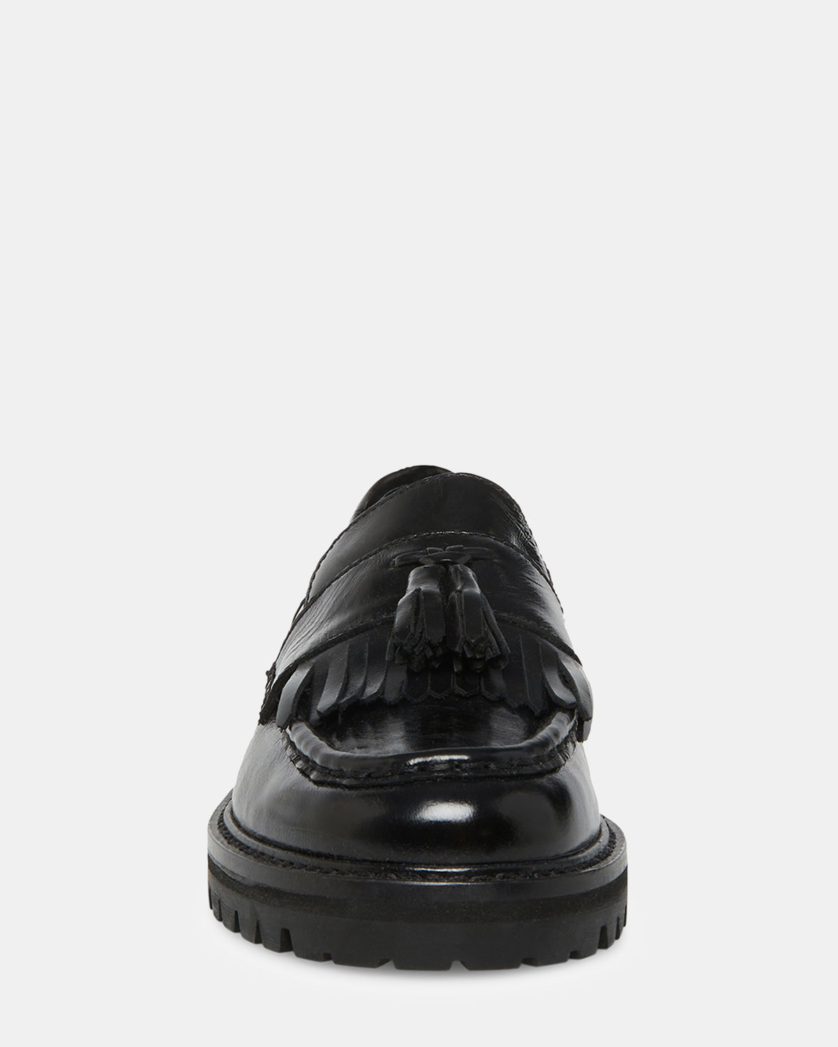 MINKA Black Leather Women's Platform Lug Sole Loafer | Steve Madden Special Offer