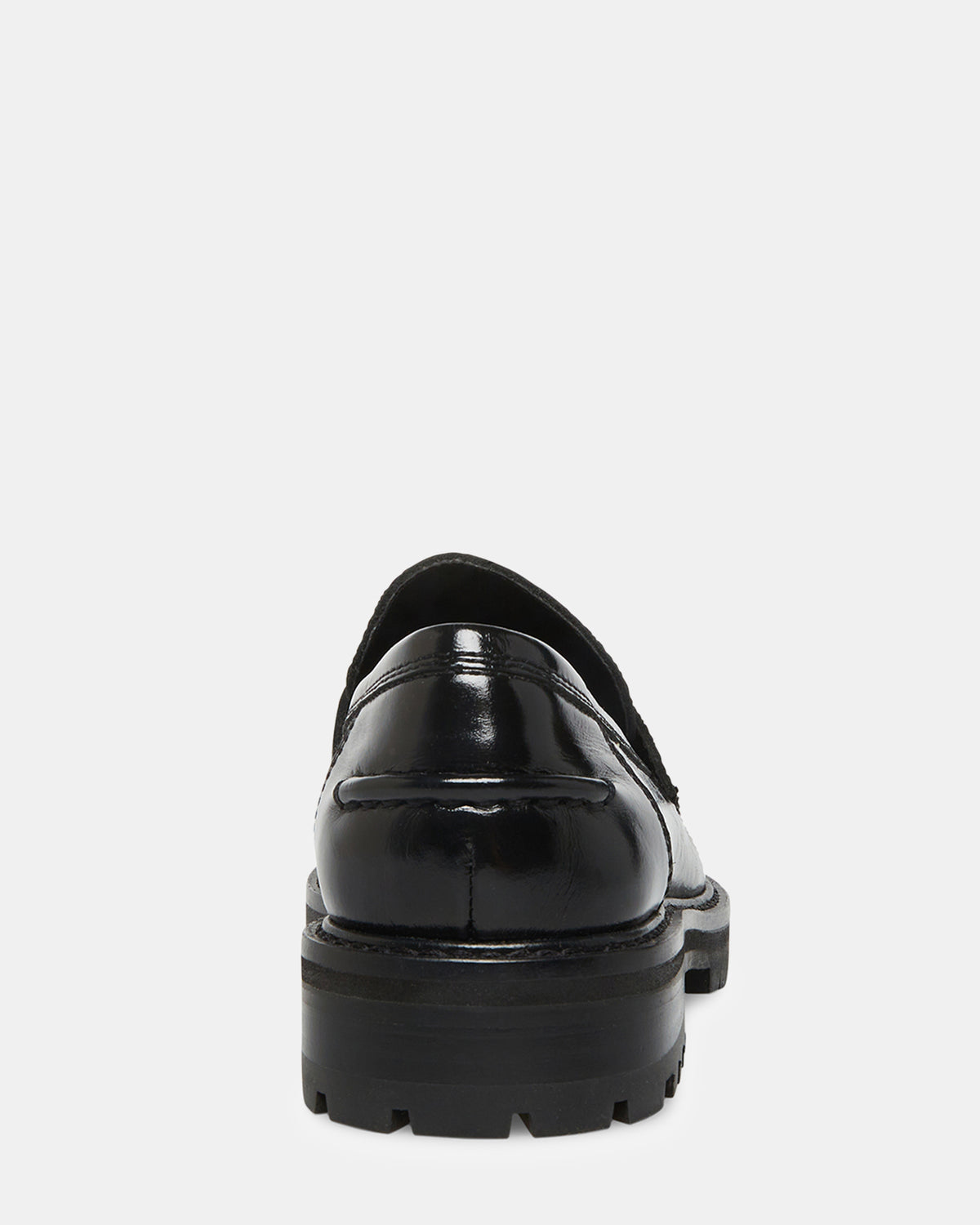 MINKA Black Leather Women's Platform Lug Sole Loafer | Steve Madden Special Offer