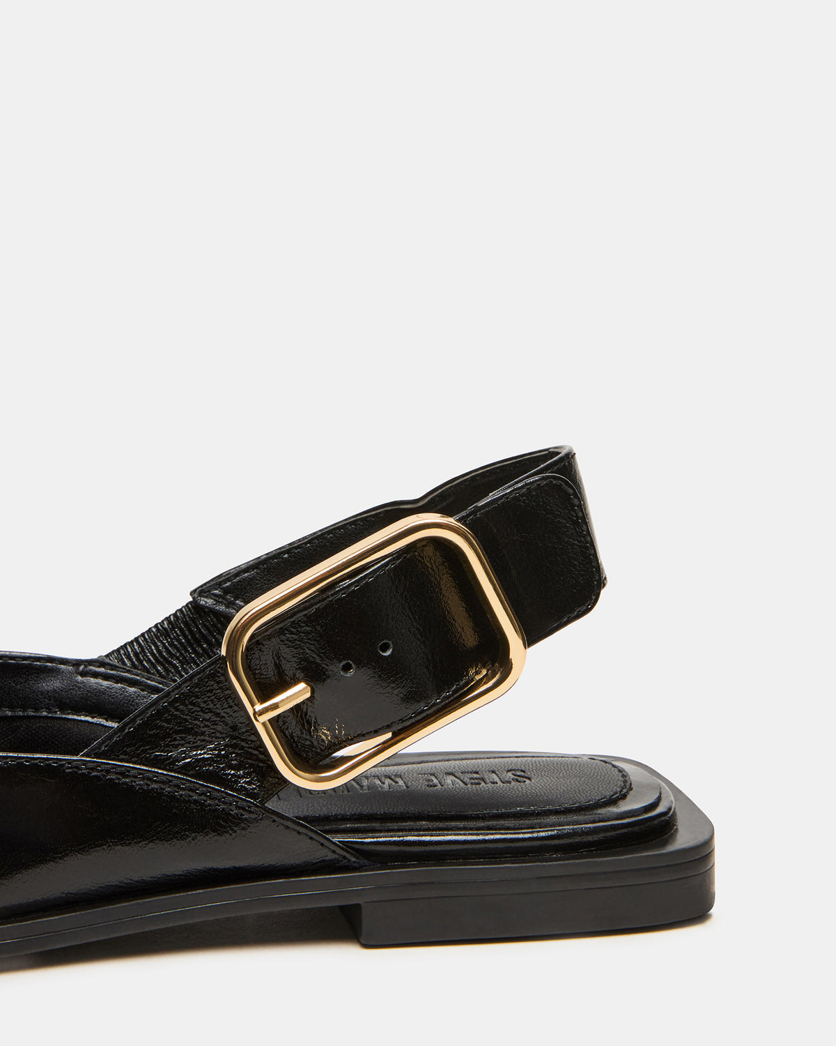 SHAY Black Leather Pointed-Toe Slingback Ballet Women's Flat | Steve Madden Discount