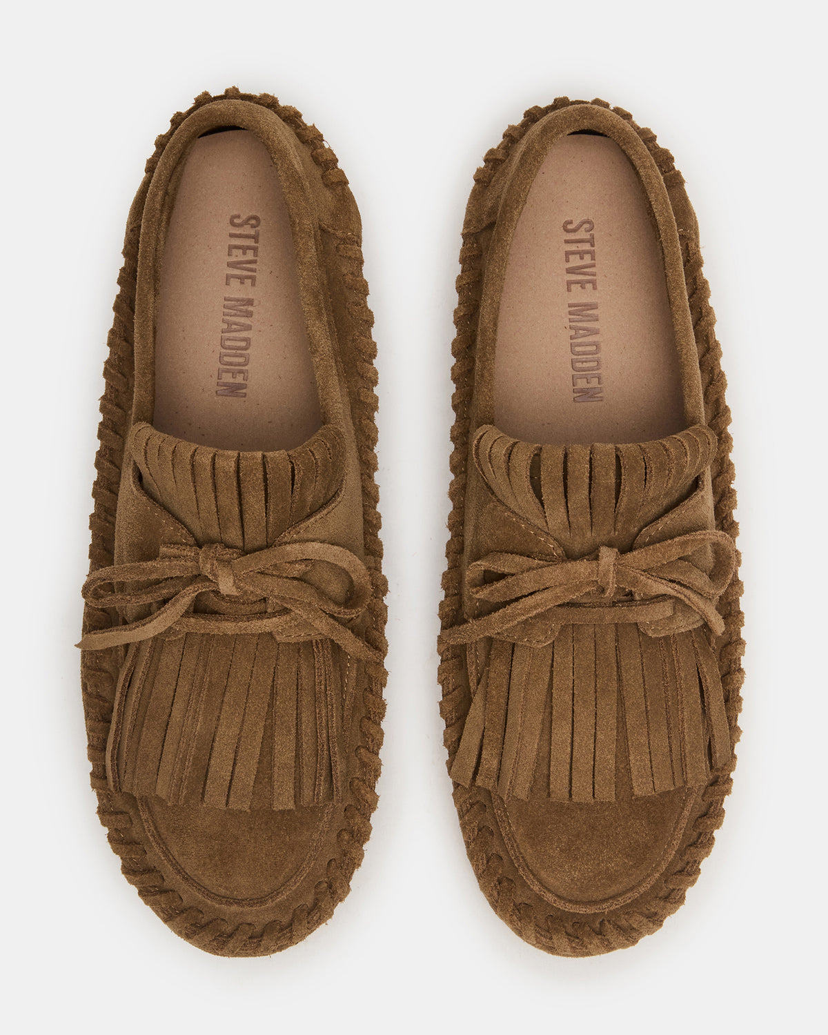 SAMUAL Chestnut Suede Fringe Boat Women's Loafer | Steve Madden Classic