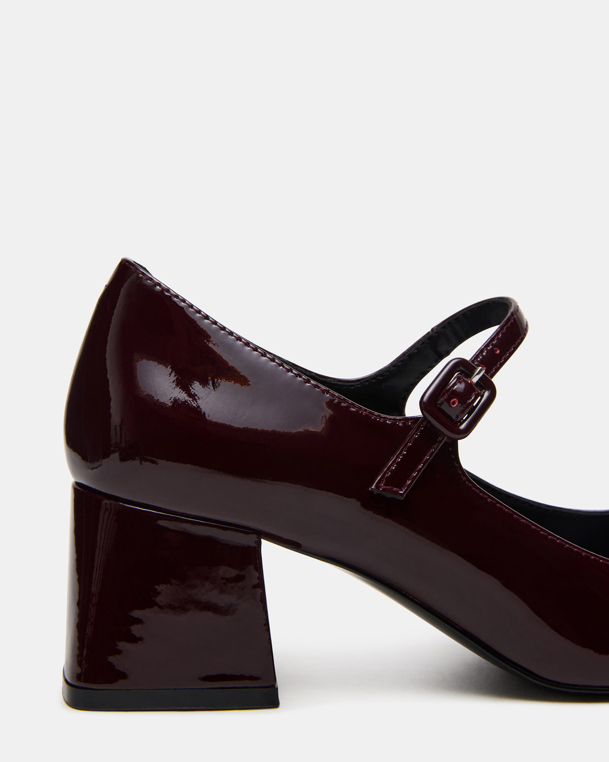 DARCEY Wine Patent Square-Toe Mary Jane Block Heel Women's Loafer | Steve Madden Discount
