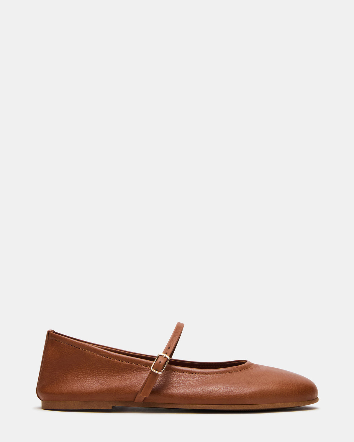 BESETTE Tan Leather Mary Jane Ballet Women's Flat | Steve Madden Classic