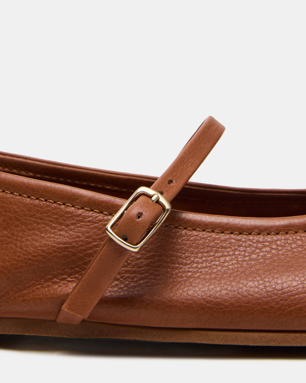 BESETTE Tan Leather Mary Jane Ballet Women's Flat | Steve Madden Classic