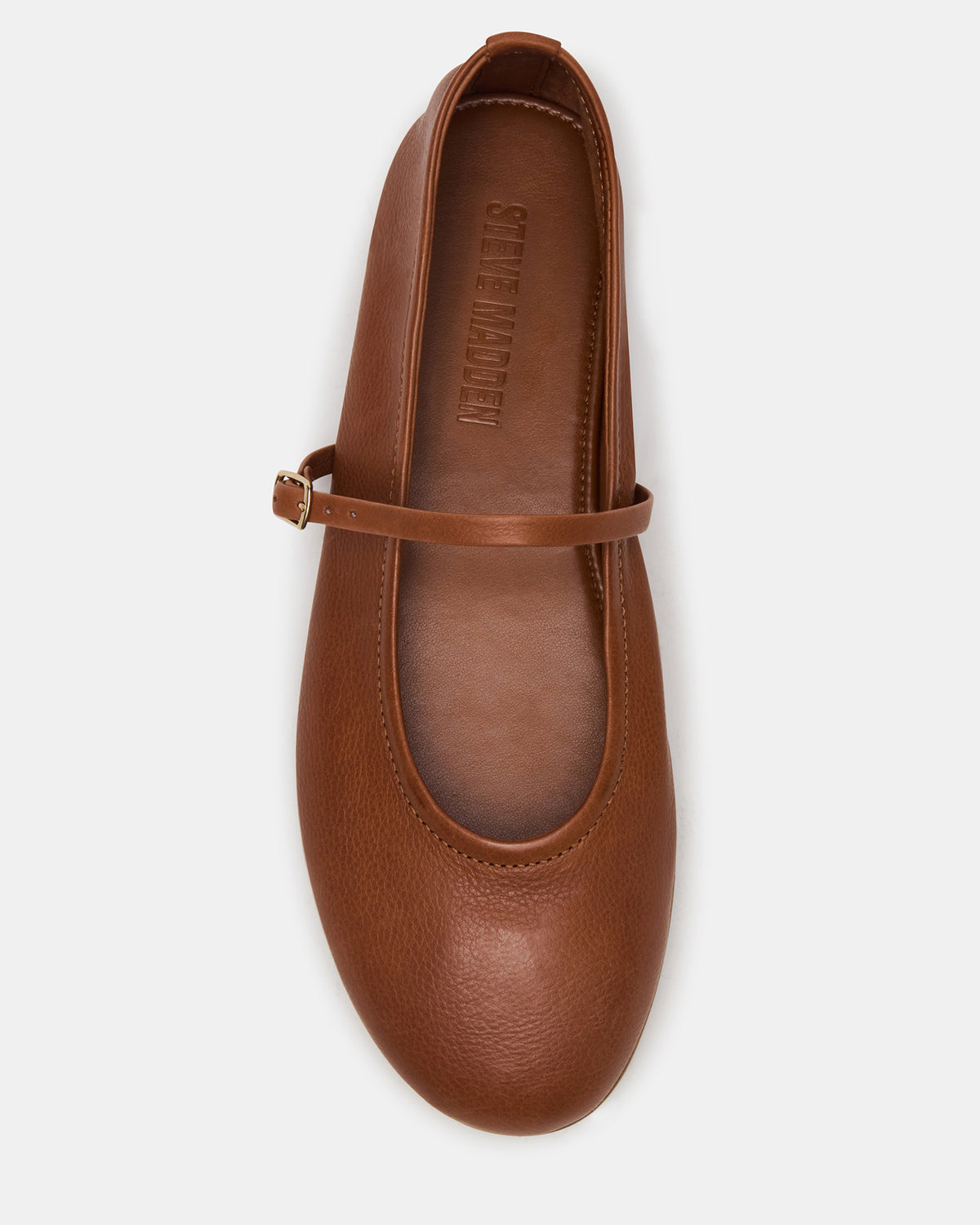 BESETTE Tan Leather Mary Jane Ballet Women's Flat | Steve Madden Classic
