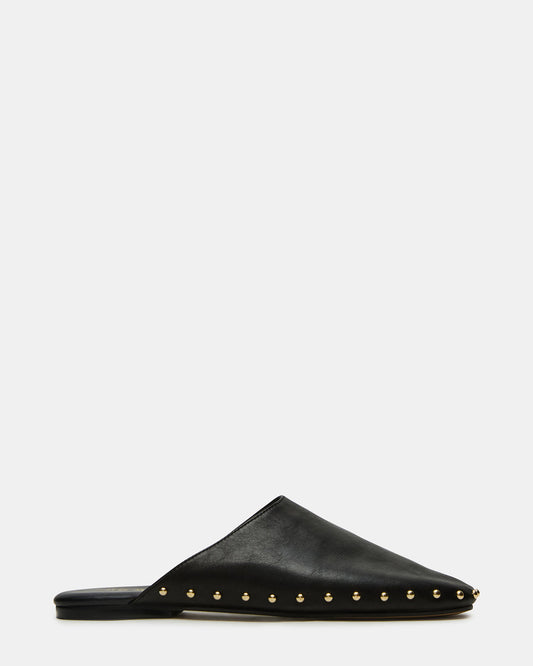 PEARSON Black Leather Rounded-Toe Slip-On Women's Flat | Steve Madden Popular