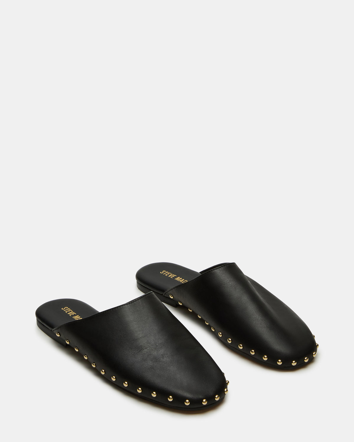 PEARSON Black Leather Rounded-Toe Slip-On Women's Flat | Steve Madden Popular