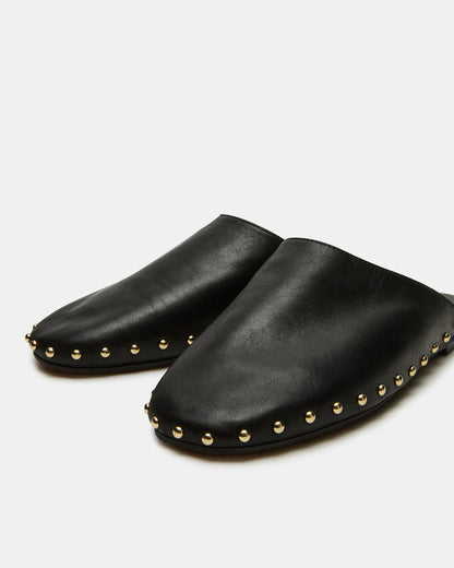 PEARSON Black Leather Rounded-Toe Slip-On Women's Flat | Steve Madden Popular
