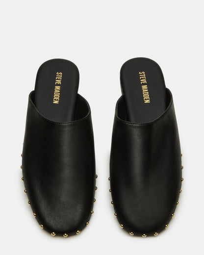 PEARSON Black Leather Rounded-Toe Slip-On Women's Flat | Steve Madden Popular