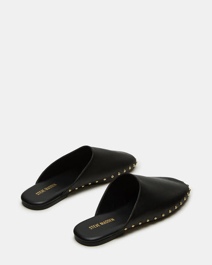 PEARSON Black Leather Rounded-Toe Slip-On Women's Flat | Steve Madden Popular