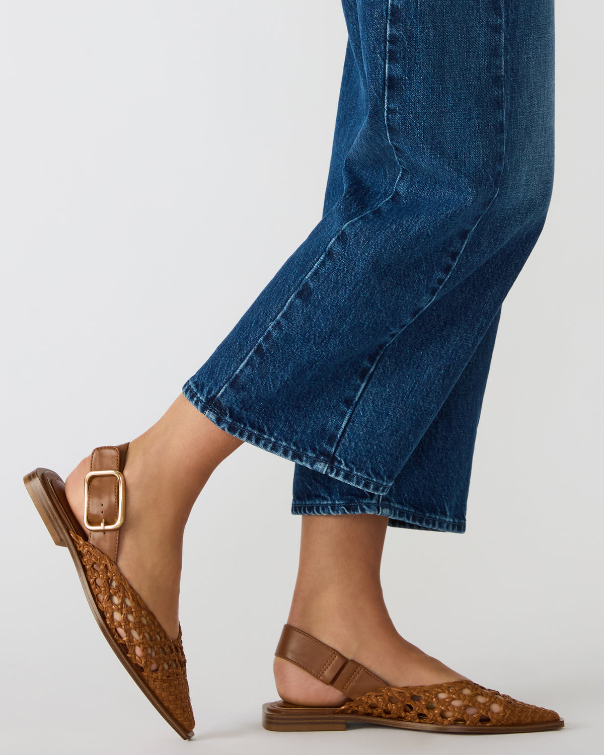 SHAY Woven Cognac Pointed-Toe Slingback Ballet Women's Flat | Steve Madden Popular
