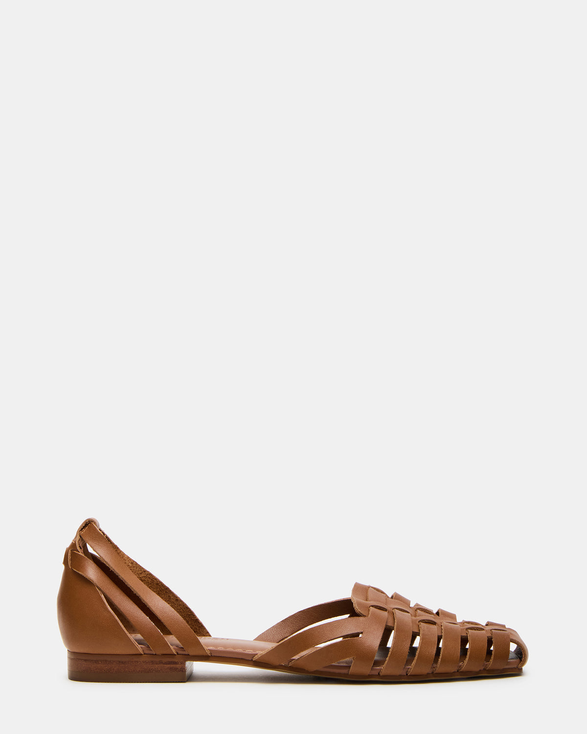 MEDLIN Tan Leather Square-Toe Fisherman Women's Flat | Steve Madden Essential