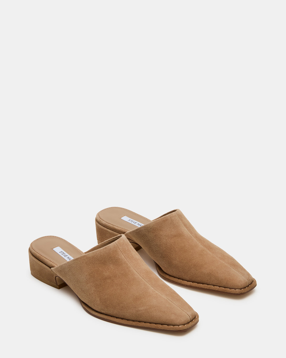 DESSA Taupe Suede Square-Toe Mule Women's Flat | Steve Madden Exclusive