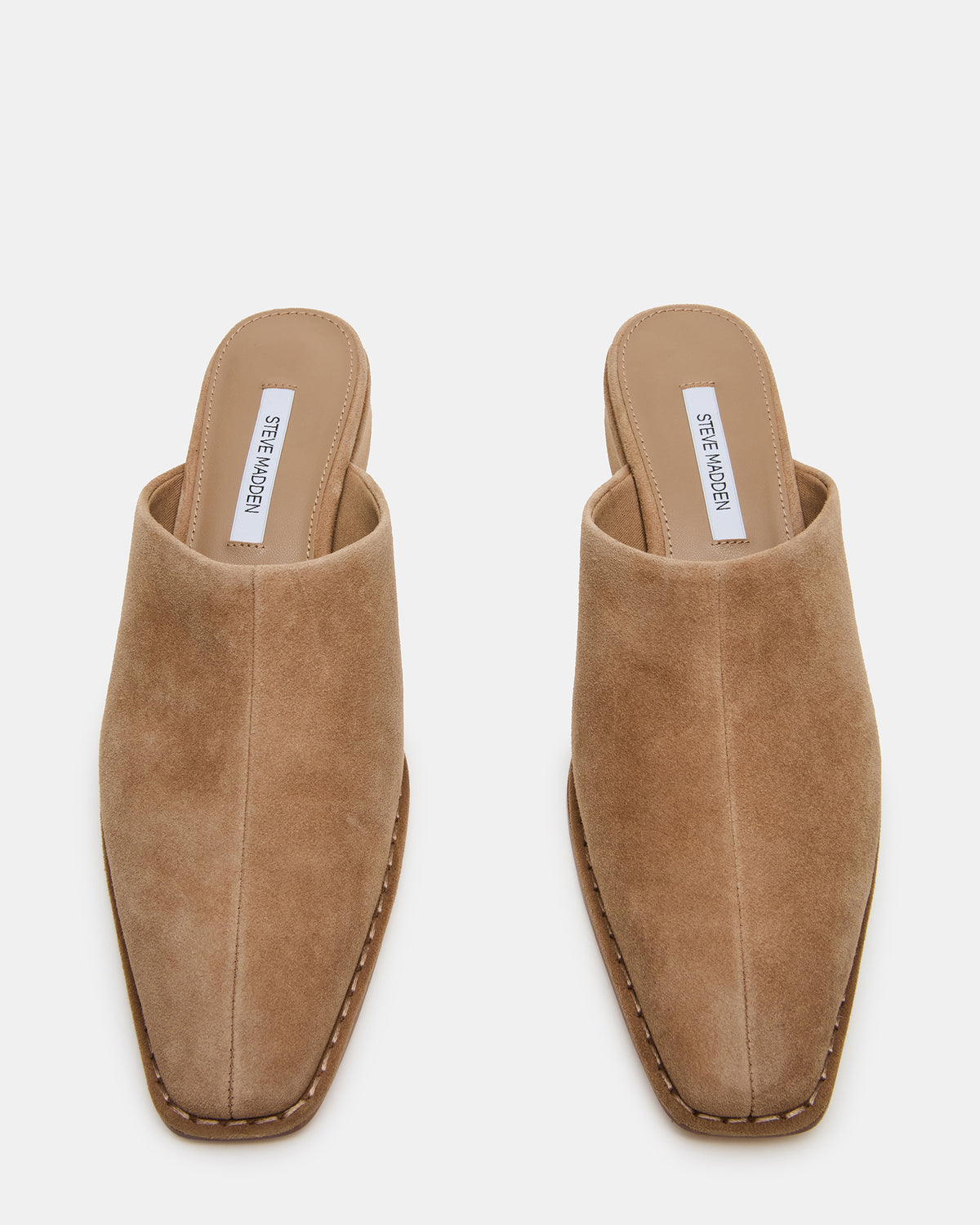DESSA Taupe Suede Square-Toe Mule Women's Flat | Steve Madden Exclusive
