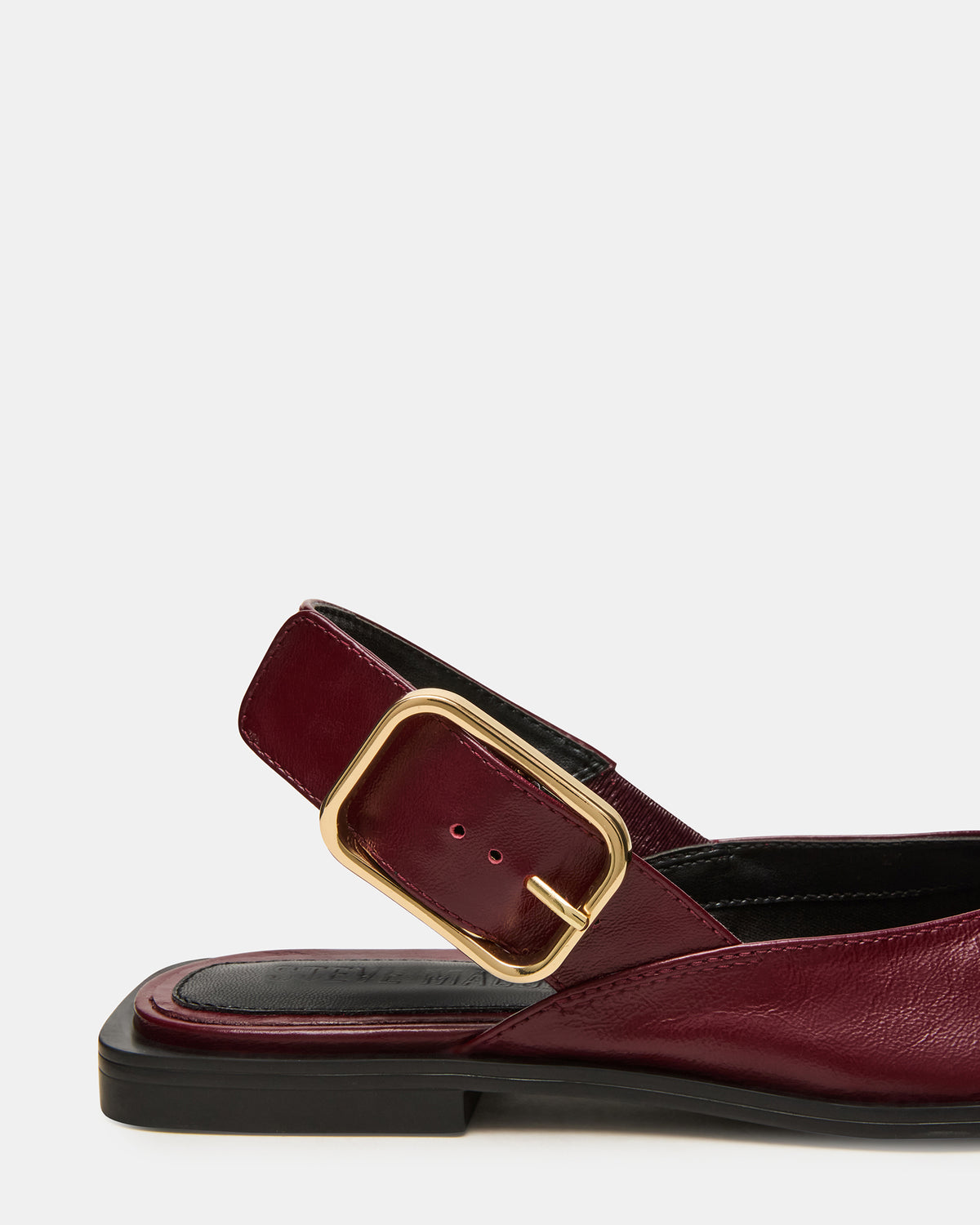 SHAY Burgundy Leather Pointed-Toe Slingback Ballet Women's Flat | Steve Madden Discount