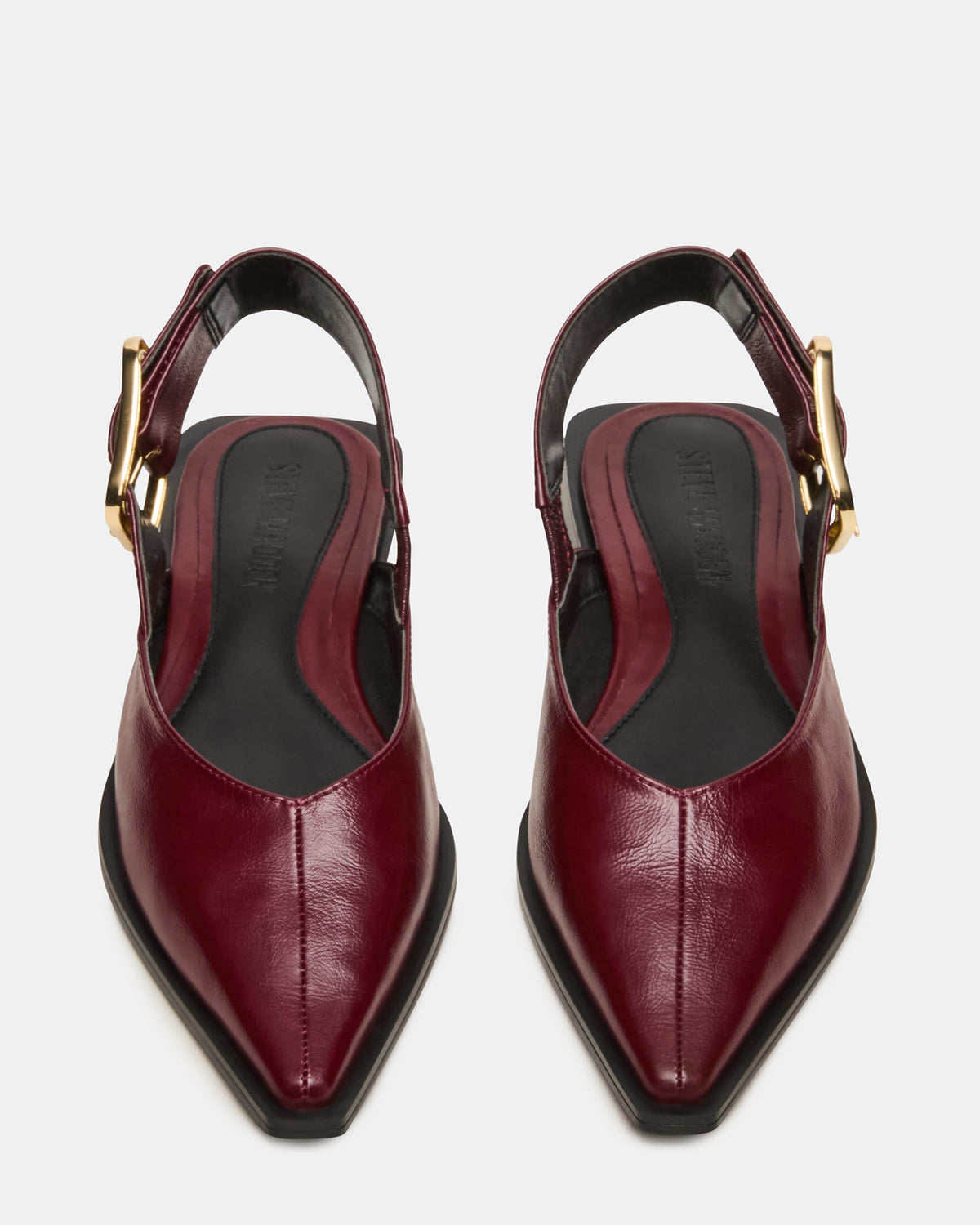 SHAY Burgundy Leather Pointed-Toe Slingback Ballet Women's Flat | Steve Madden Discount