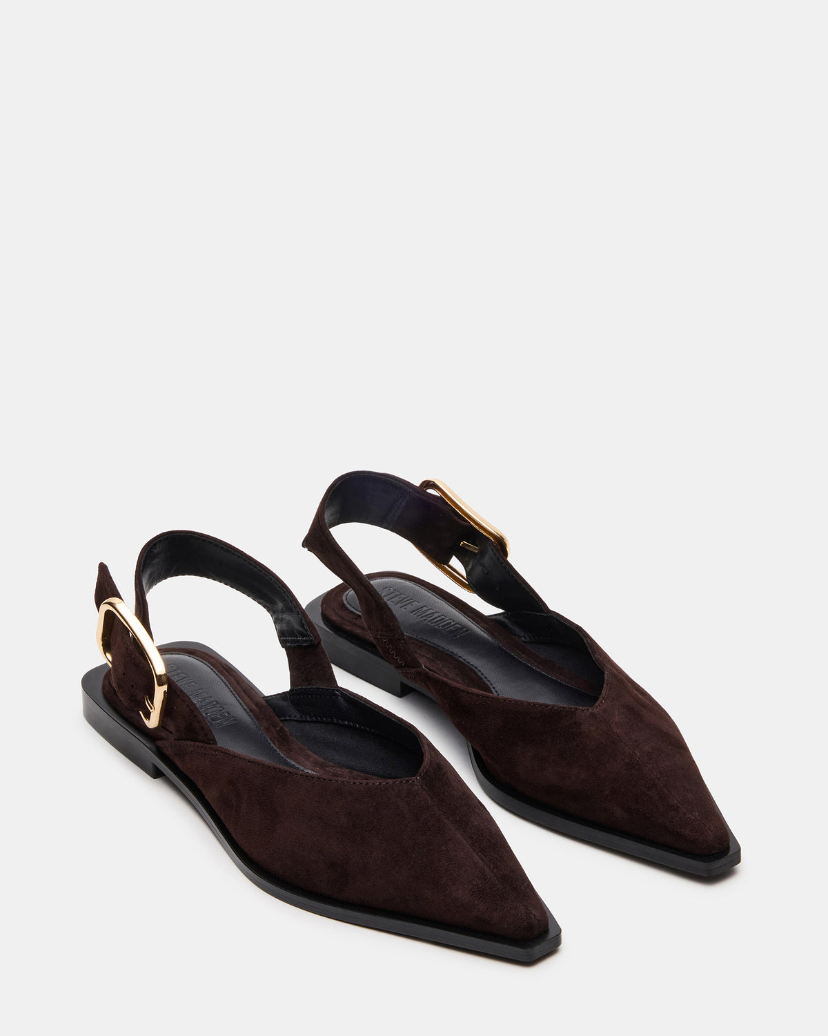 SHAY Brown Suede Pointed-Toe Slingback Ballet Women's Flat | Steve Madden Discount