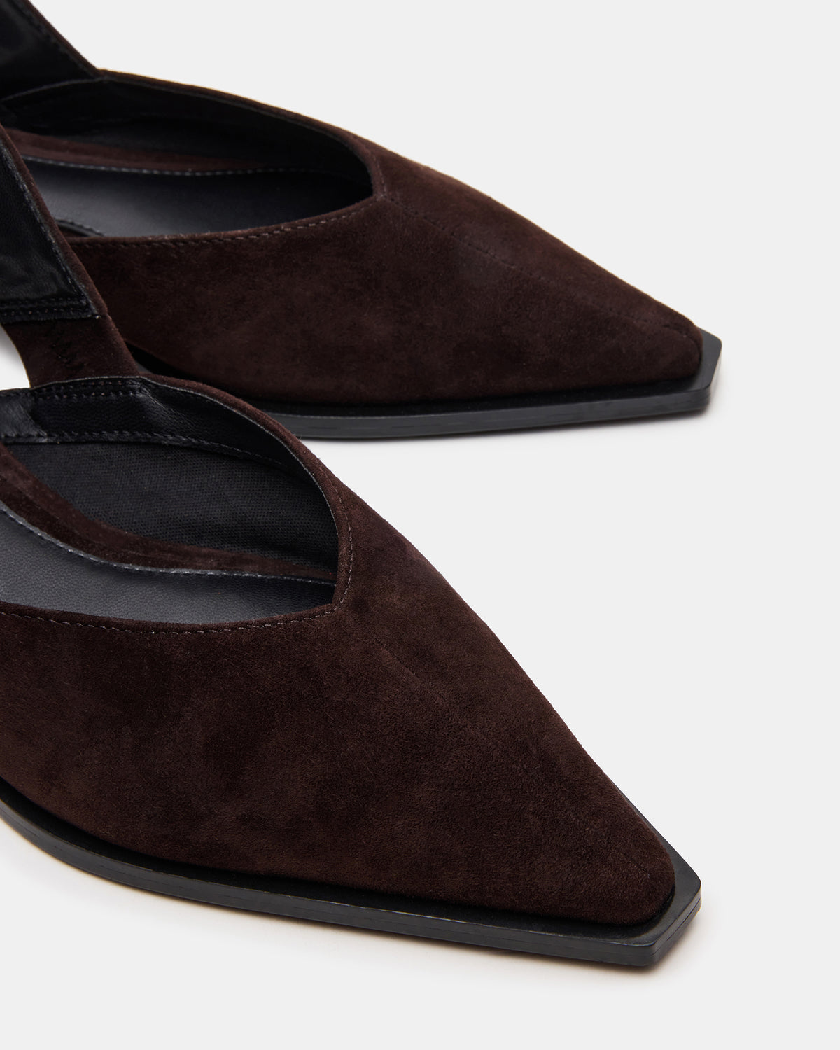 SHAY Brown Suede Pointed-Toe Slingback Ballet Women's Flat | Steve Madden Discount