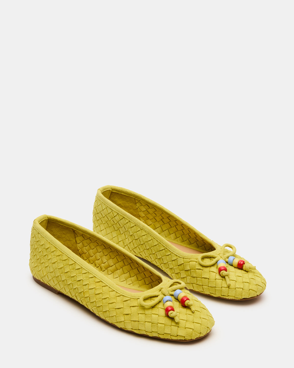 DIVY Lime Leather Woven Bow Ballet Round-Toe Women's Flat | Steve Madden Sale