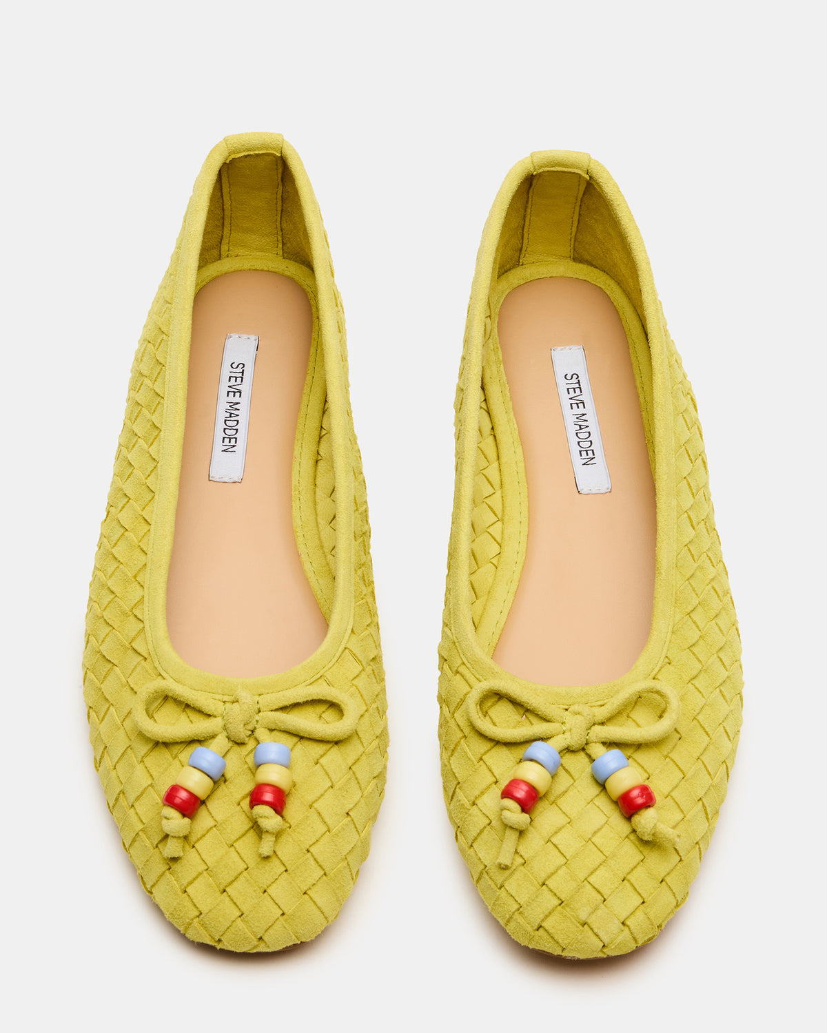 DIVY Lime Leather Woven Bow Ballet Round-Toe Women's Flat | Steve Madden Sale