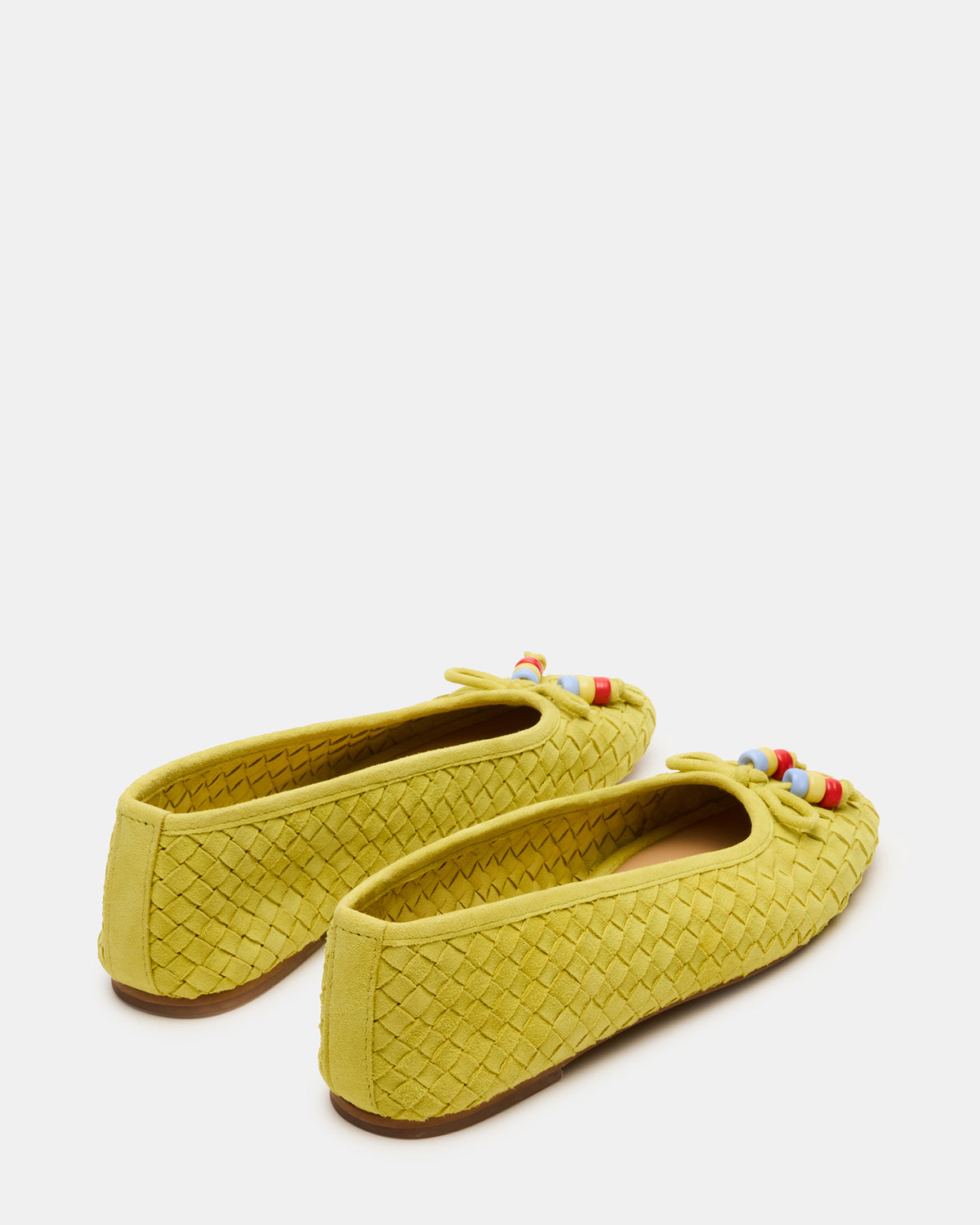DIVY Lime Leather Woven Bow Ballet Round-Toe Women's Flat | Steve Madden Sale
