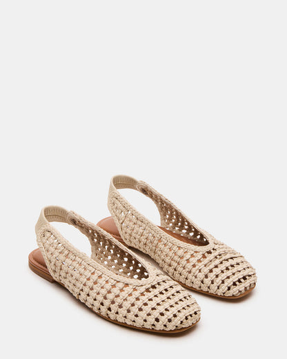 RUMI Bone Leather Woven Slingback Round-Toe Women's Flat | Steve Madden Value