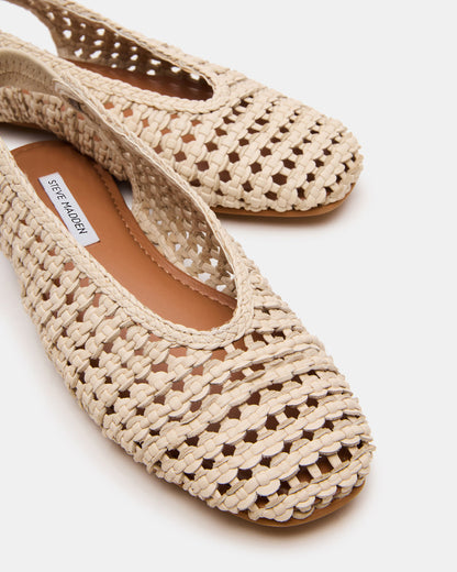 RUMI Bone Leather Woven Slingback Round-Toe Women's Flat | Steve Madden Value