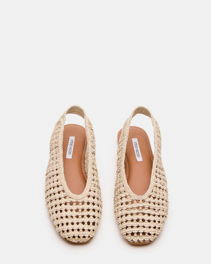 RUMI Bone Leather Woven Slingback Round-Toe Women's Flat | Steve Madden Value