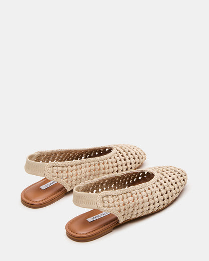 RUMI Bone Leather Woven Slingback Round-Toe Women's Flat | Steve Madden Value