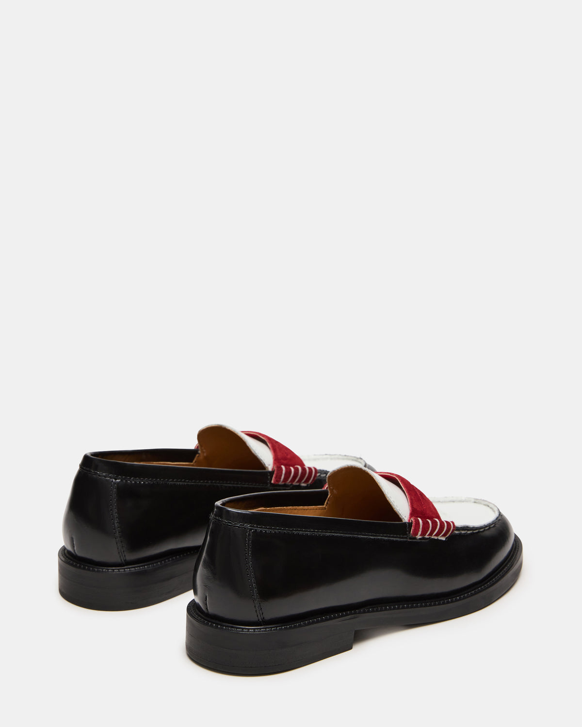 MADISON Black/Red Women's Penny Loafer | Steve Madden Value