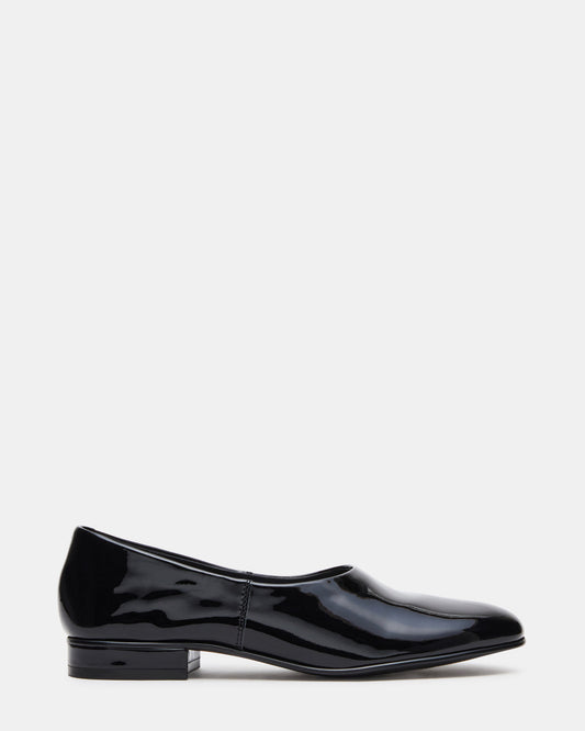 RANDALL Black Patent Ballet Women's Flat | Steve Madden Classic