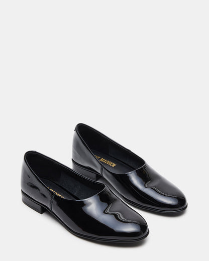 RANDALL Black Patent Ballet Women's Flat | Steve Madden Classic