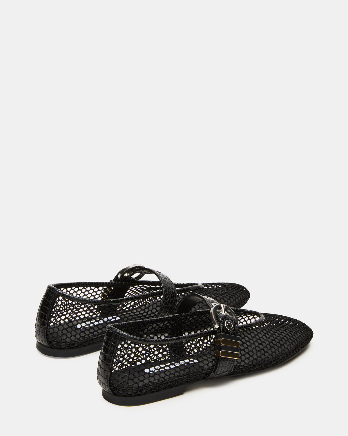 LUCIA Black Mesh Mary Jane Ballet Women's Flat | Steve Madden Best Seller