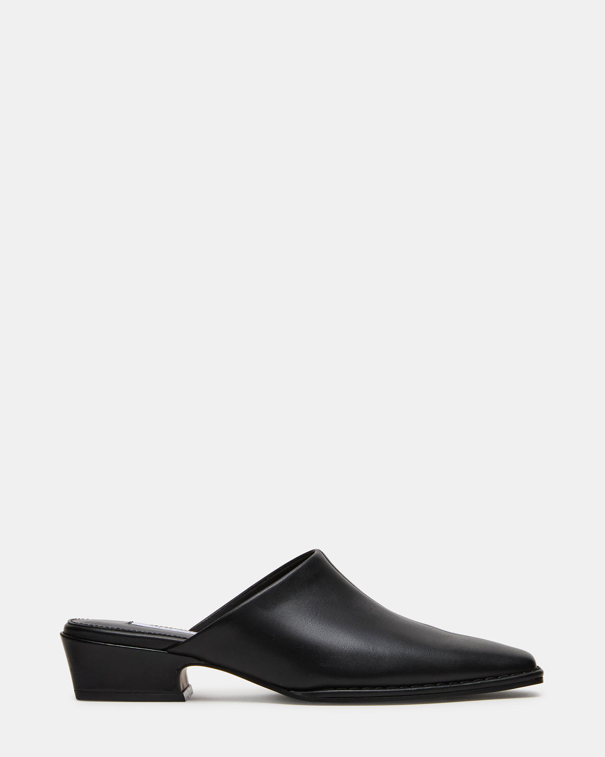 DESSA Black Leather Square-Toe Mule Women's Flat | Steve Madden Quality