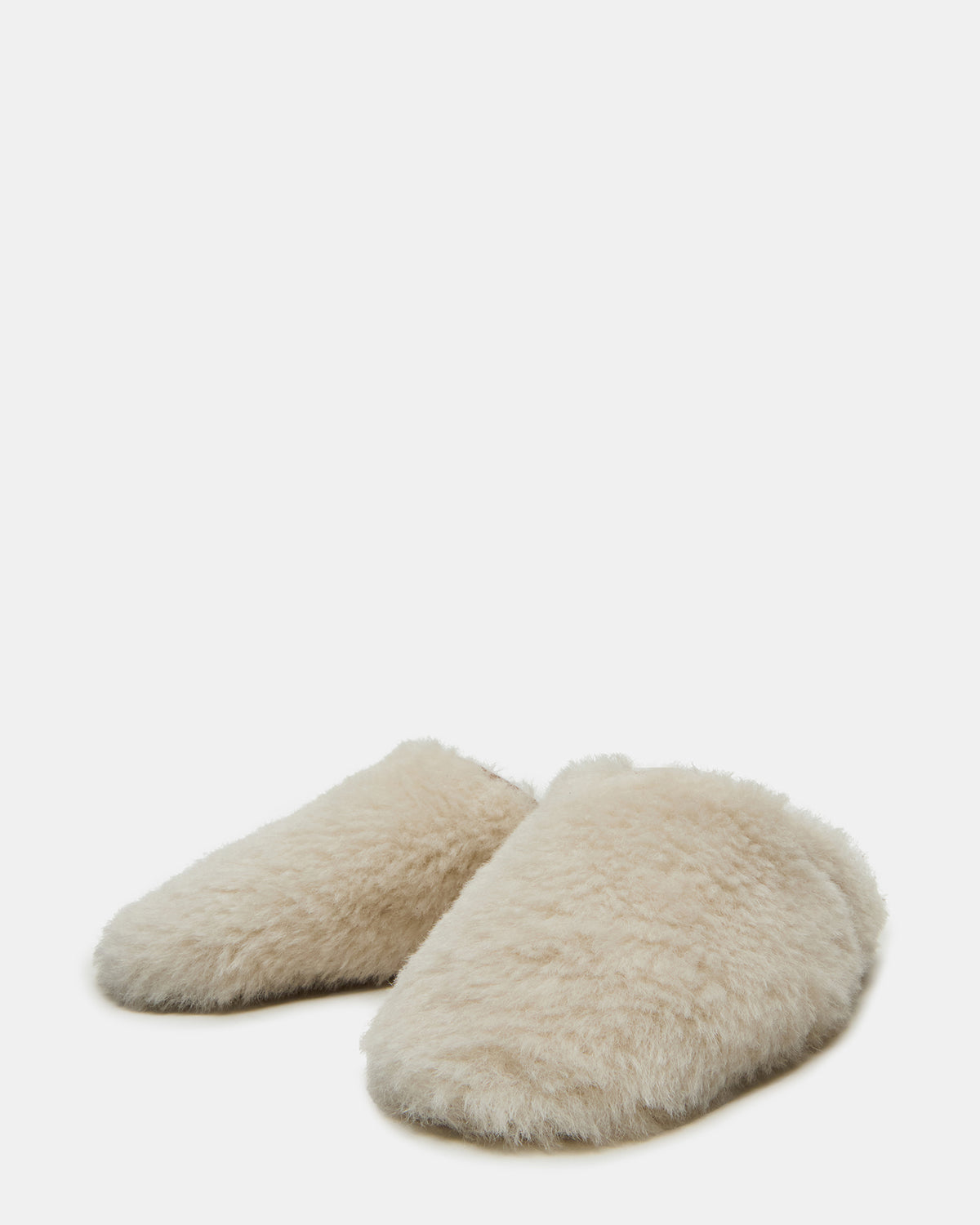 PEARSON Faux Fur Cream Rounded-Toe Slip-On Women's Flat | Steve Madden Latest