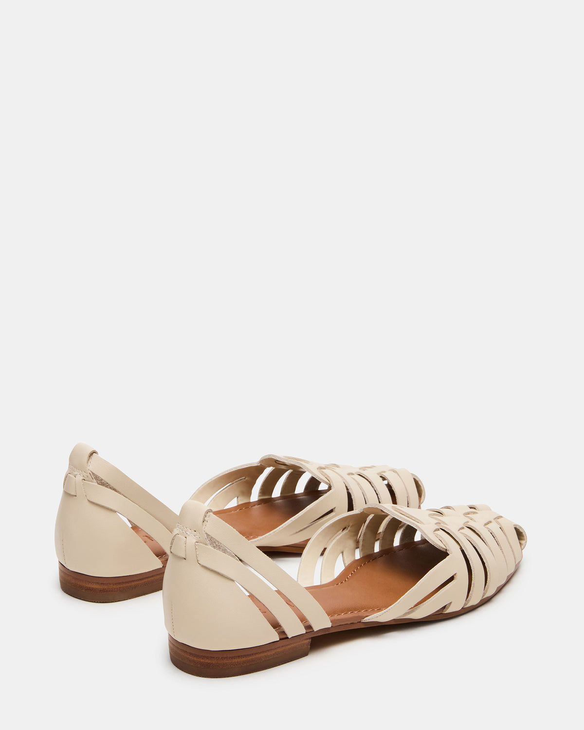 MEDLIN White Leather Square-Toe Fisherman Women's Flat | Steve Madden Smart Buy