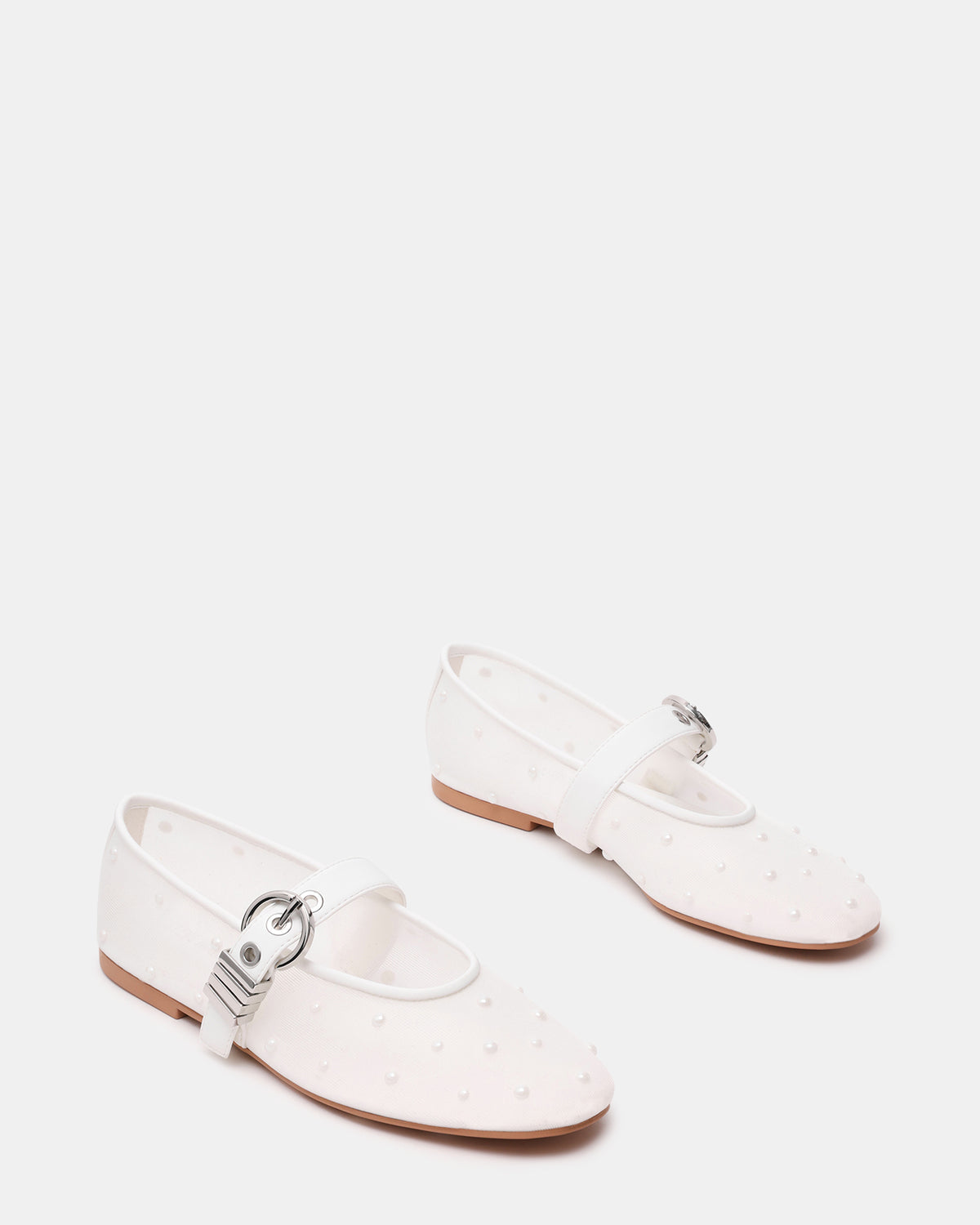 LUCIA Pearl Mesh Mary Jane Ballet Women's Flat | Steve Madden Deals