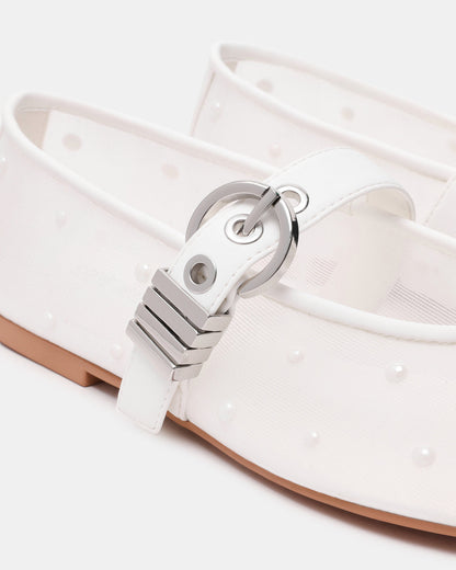 LUCIA Pearl Mesh Mary Jane Ballet Women's Flat | Steve Madden Deals