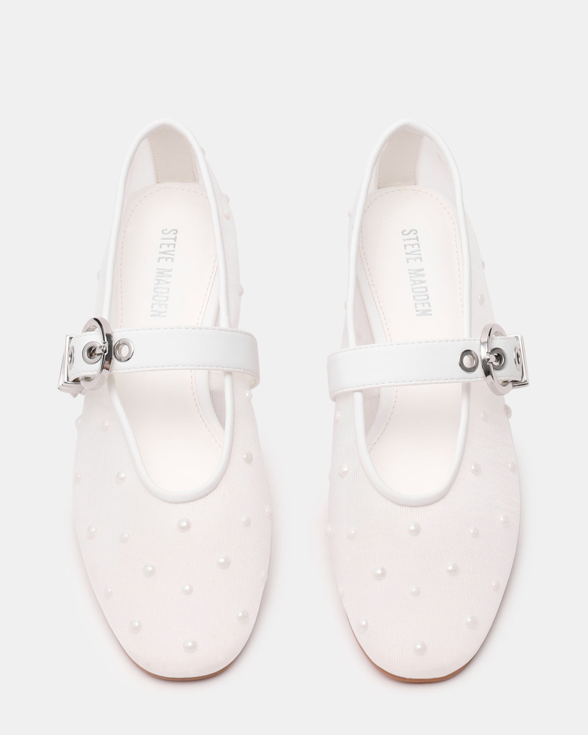 LUCIA Pearl Mesh Mary Jane Ballet Women's Flat | Steve Madden Deals
