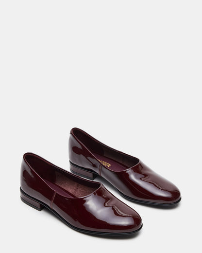 RANDALL Burgundy Patent Ballet Women's Flat | Steve Madden Customer Favorite