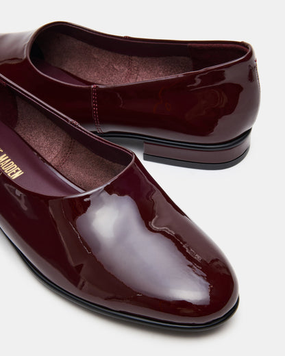 RANDALL Burgundy Patent Ballet Women's Flat | Steve Madden Customer Favorite