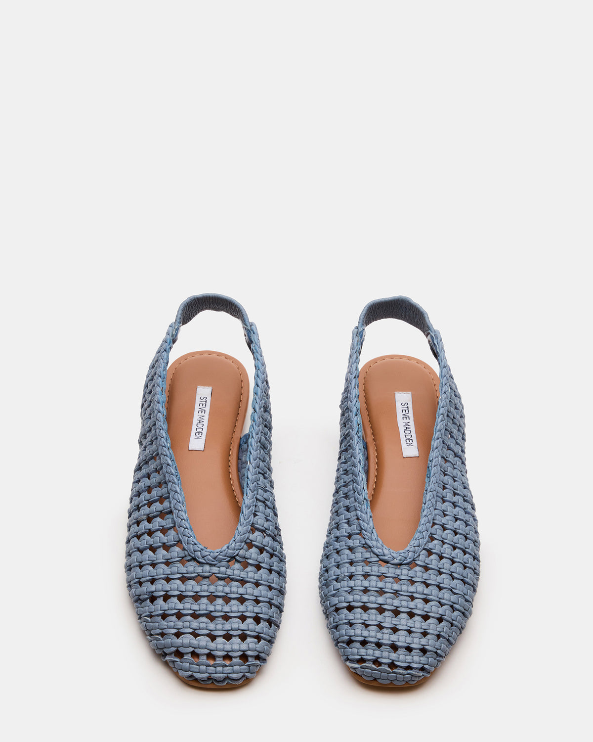 RUMI Blue Leather Woven Slingback Round-Toe Women's Flat | Steve Madden Customer Favorite
