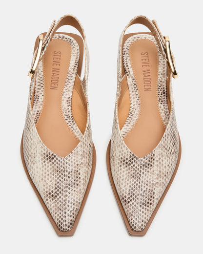 SHAY Snake Pointed-Toe Slingback Ballet Women's Flat | Steve Madden Customer Favorite