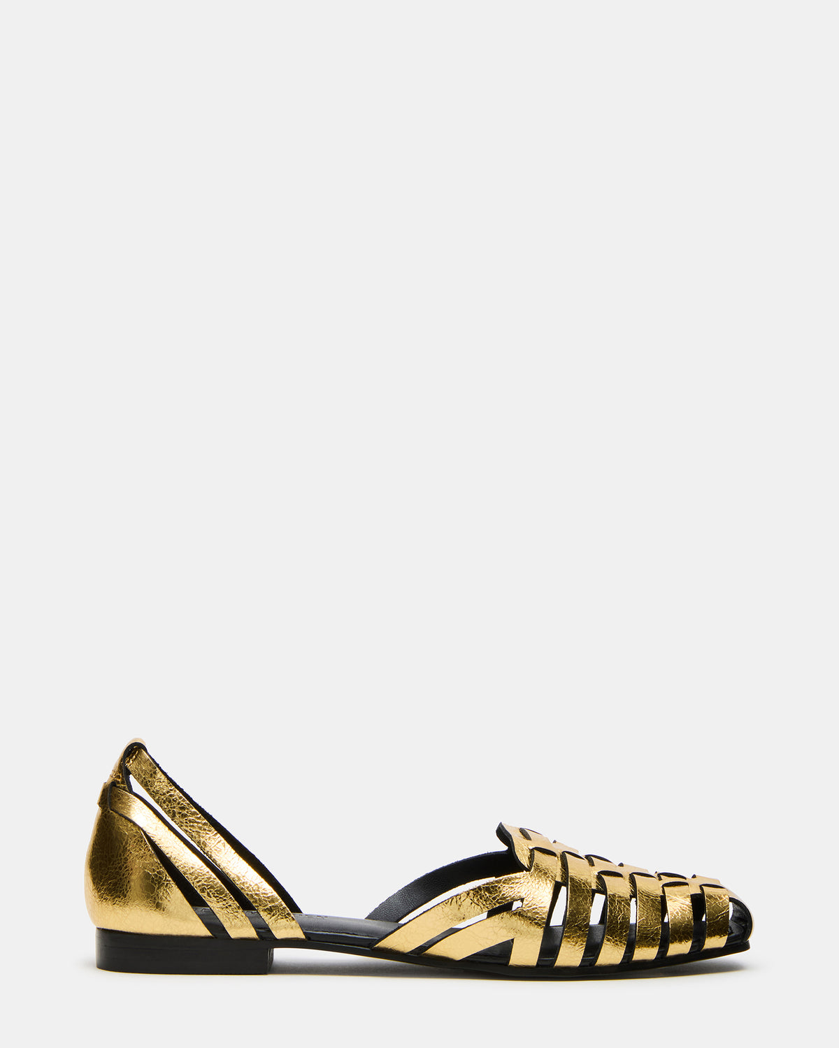 MEDLIN Gold Leather Square-Toe Fisherman Women's Flat | Steve Madden Recommended