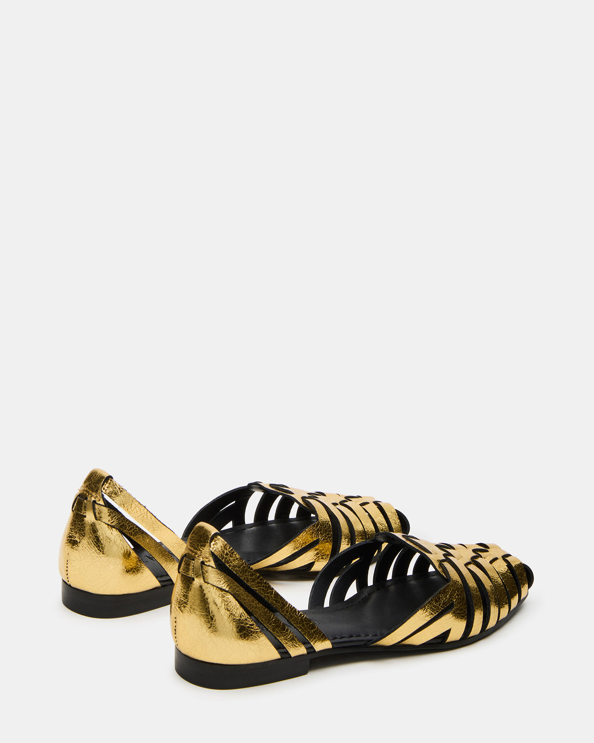 MEDLIN Gold Leather Square-Toe Fisherman Women's Flat | Steve Madden Recommended